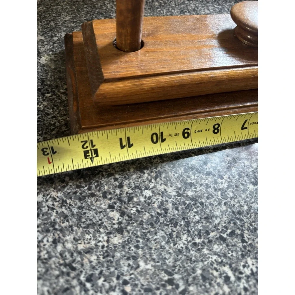 VTG Napkin Holder Hand made Wood‎ Clamp Farmhouse Cottage core Primitive Rustic